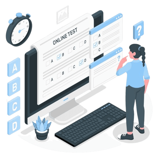 Ilustrasi peserta mengerjakan ujian online
